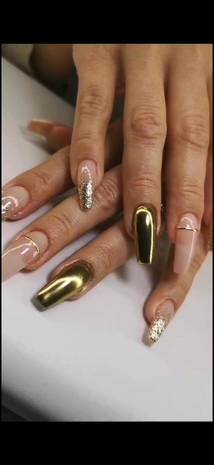 Gold Chrome Naildesign